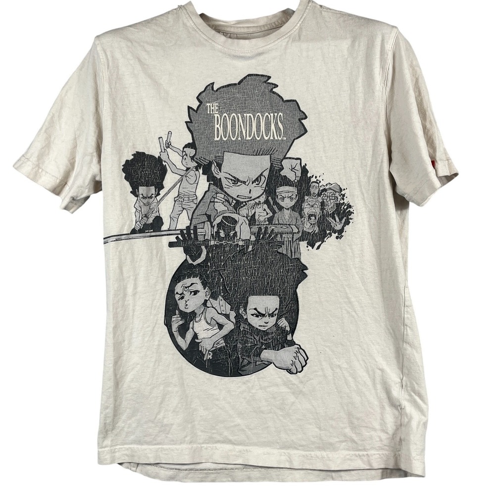 The Boondocks Mens Small Graphic T Shirt Huey Samurai Anime Adult Swim Gray Tee